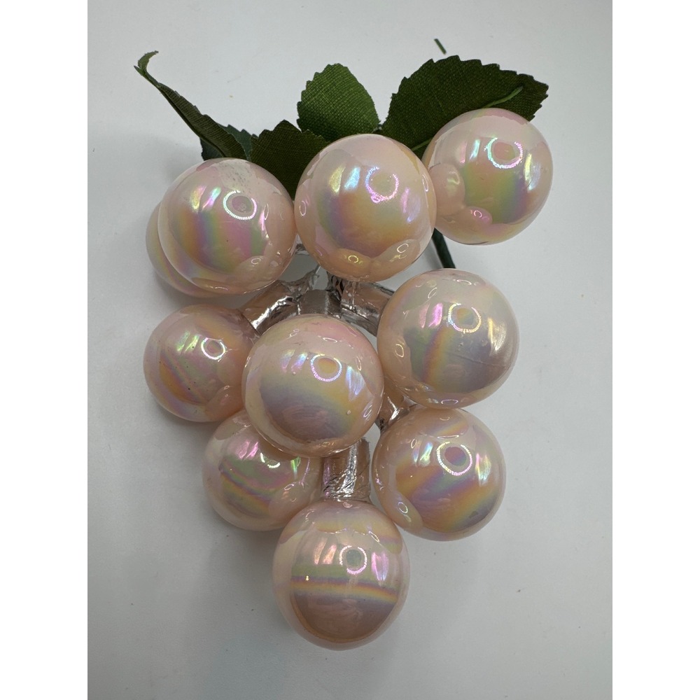 Vintage Iridescent Peach Grape Cluster Decorative Fruit Mid Century Modern MCM